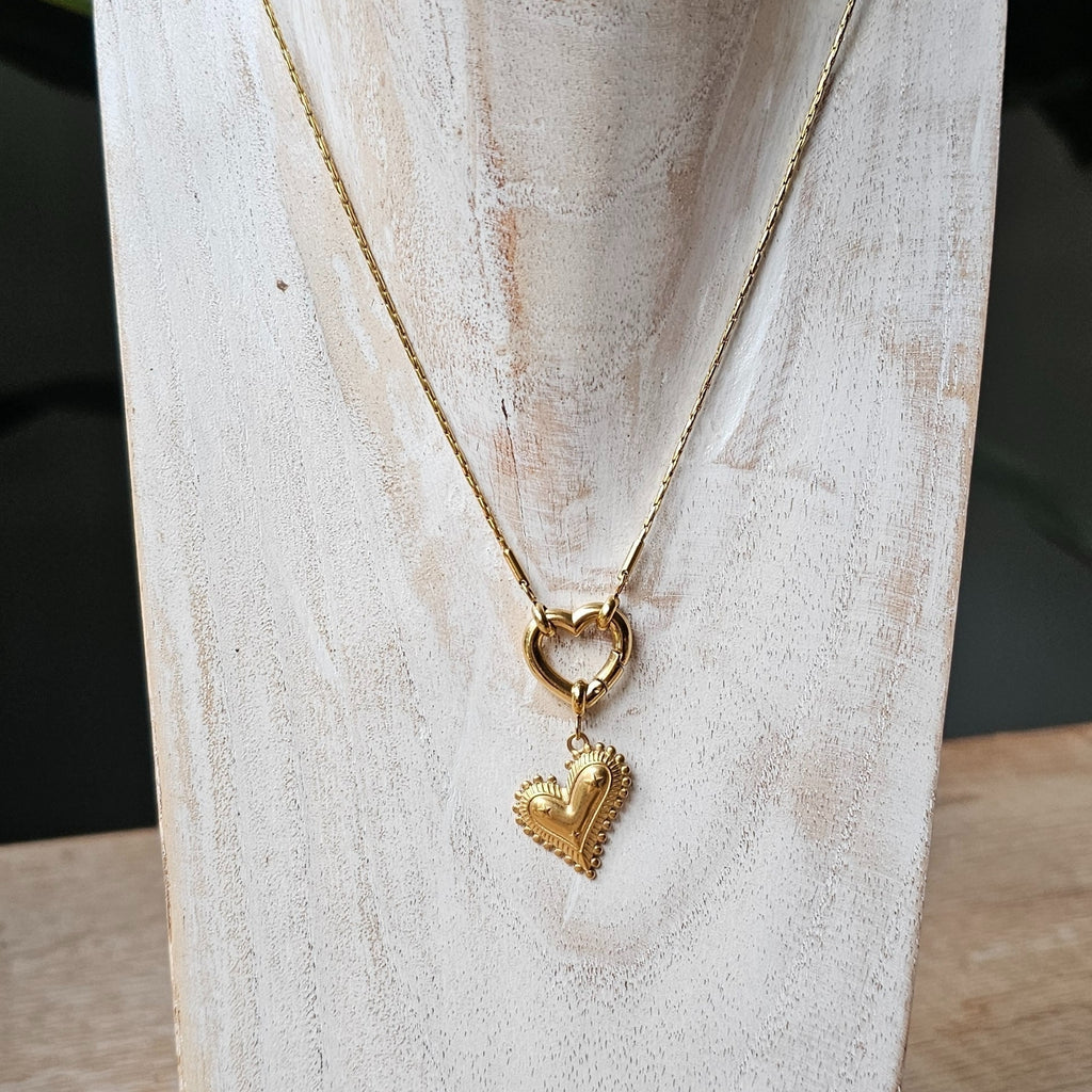 Seyso hart checkmark stainless steel bedeltje uit Design Your Own collectie