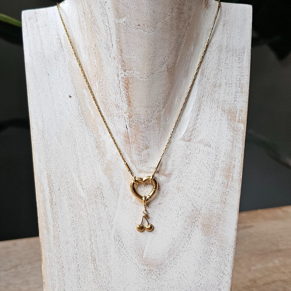 Seyso gouden kers stainless steel bedeltje uit Design Your Own collectie