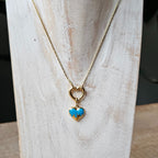 Seyso drippy blauw hartvormig stainless steel bedeltje uit Design Your Own collectie