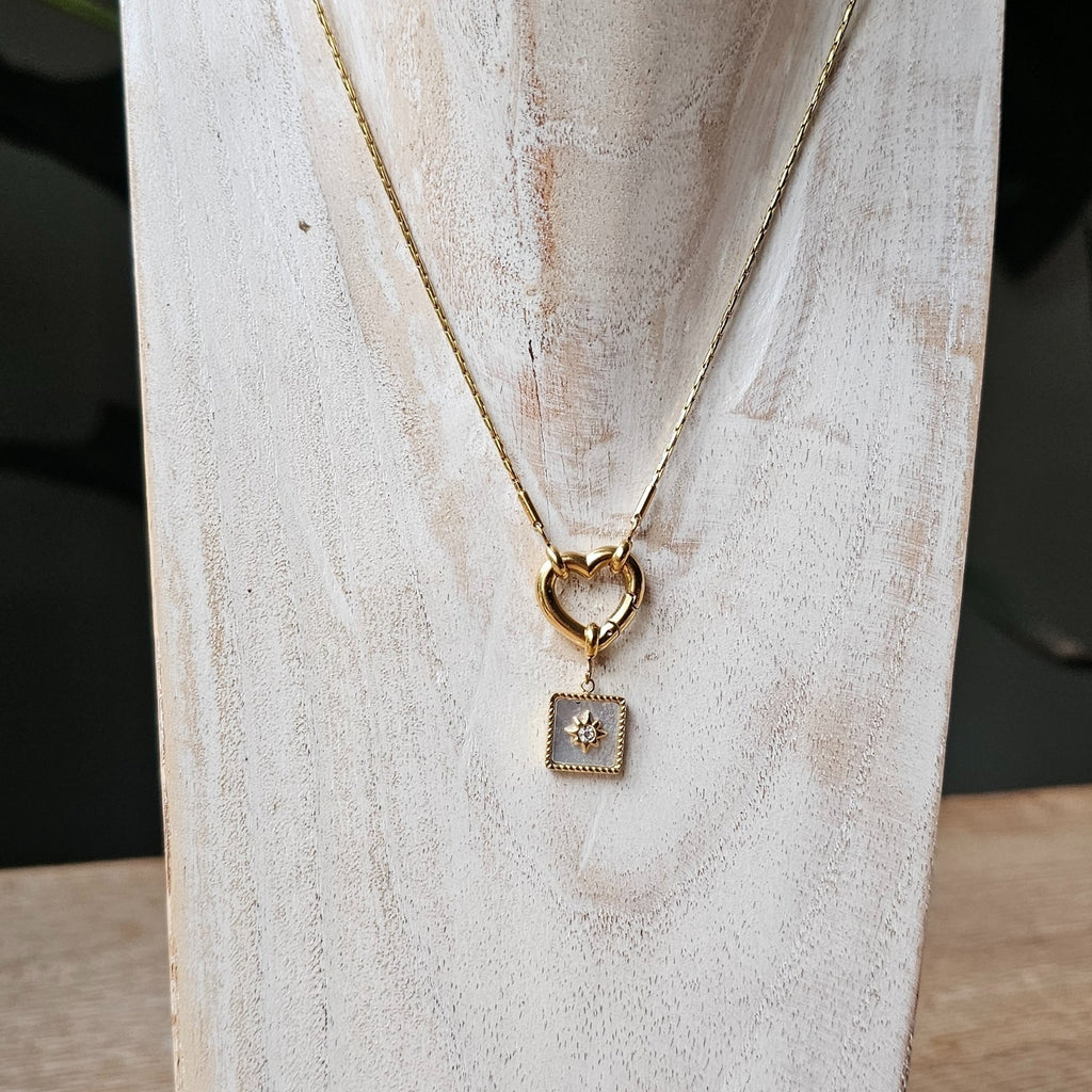 Seyso star square stainless steel bedeltje uit Design Your Own collectie
