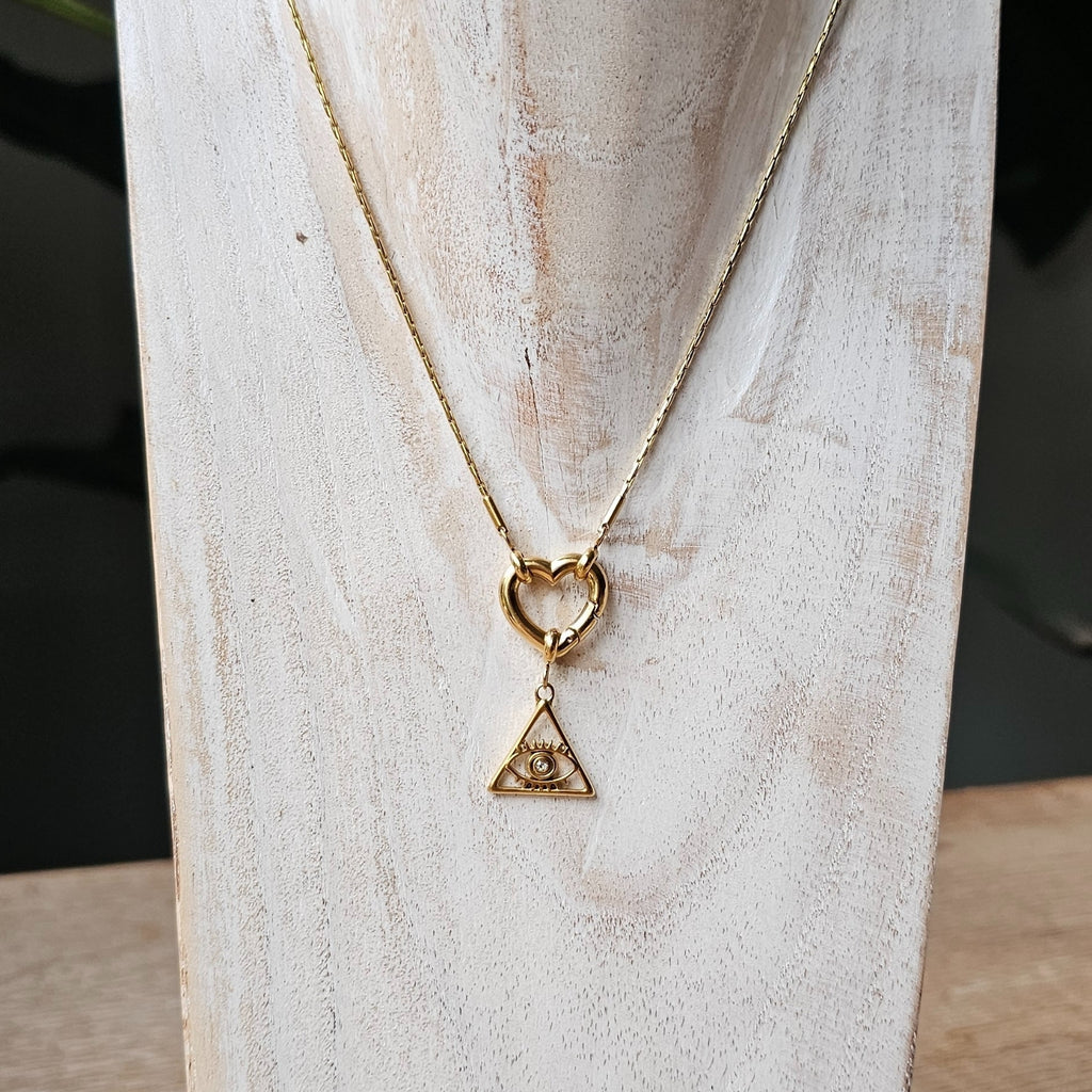 Seyso triangle oog stainless steel bedeltje uit Design Your Own collectie