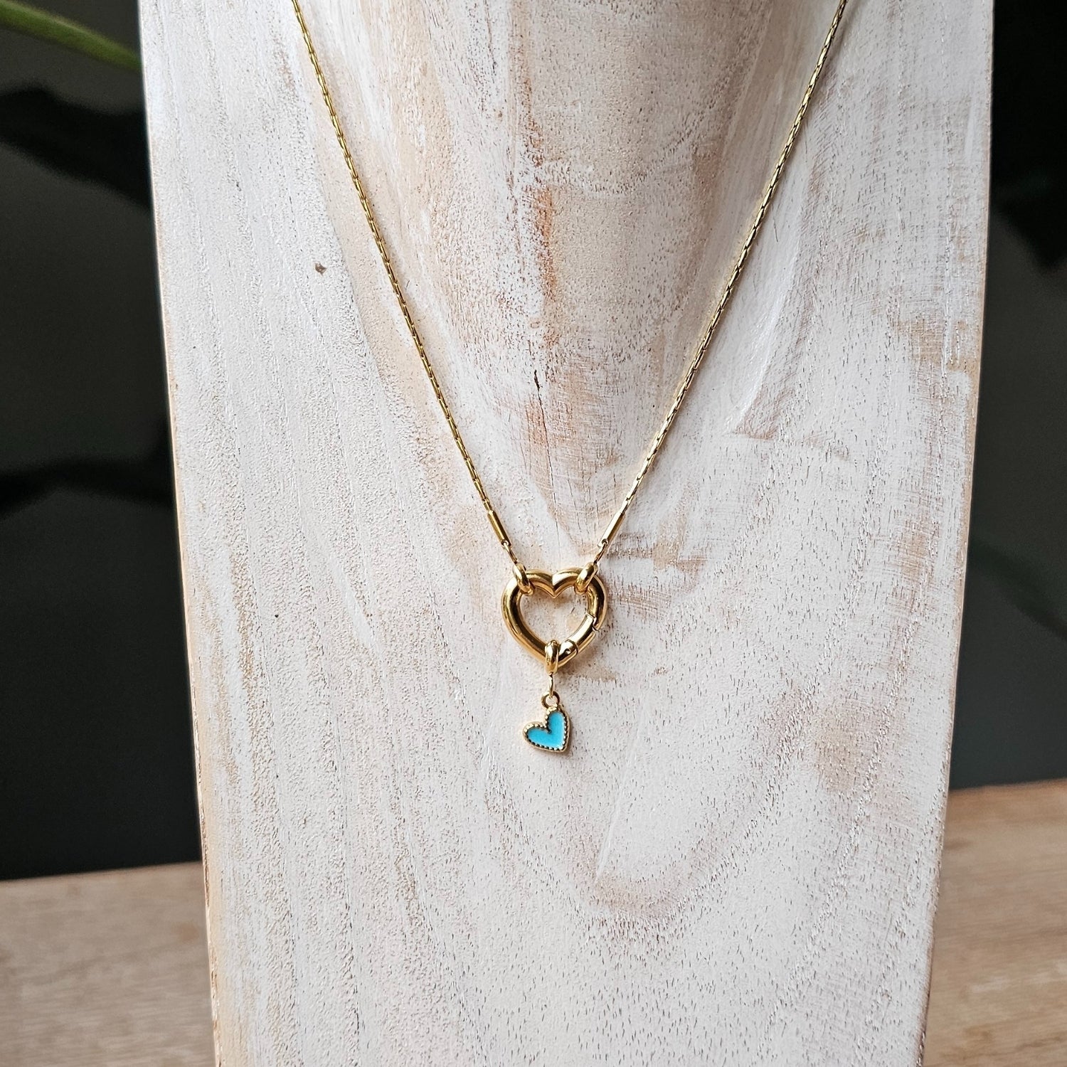 Seyso klein blauw hart stainless steel bedeltje uit Design Your Own collectie