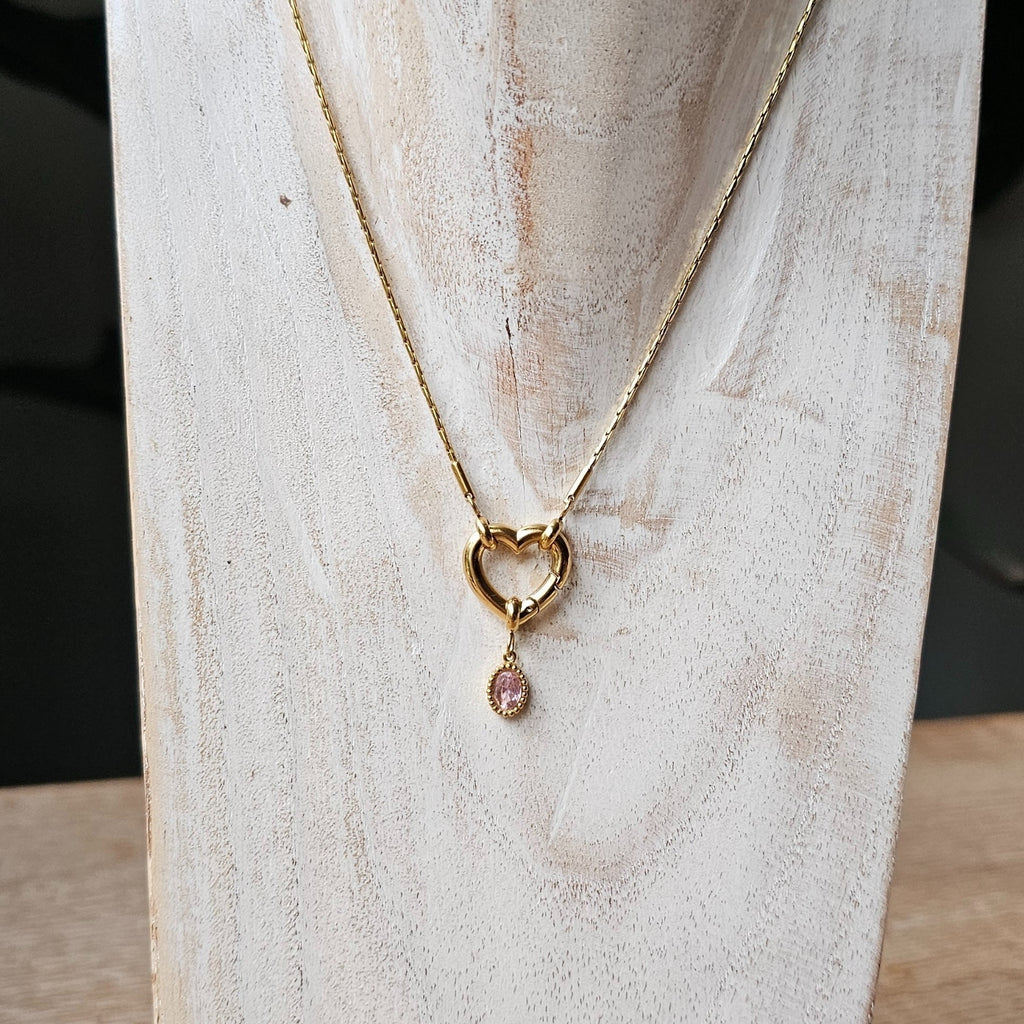 Seyso Lily Magenta stainless steel bedeltje uit Design Your Own collectie