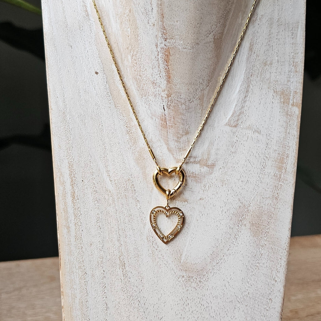 Seyso dubbele hartjes stainless steel bedeltje uit Design Your Own collectie