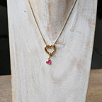 Seyso roze mini hart stainless steel bedeltje uit Design Your Own collectie
