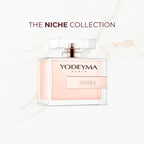 Seyso Yodeyma Amira parfum dames luxe niche geur warm en elegant verkrijgbaar in 15 ml 50 ml en 100 ml stijlvolle glazen flacon roze tint