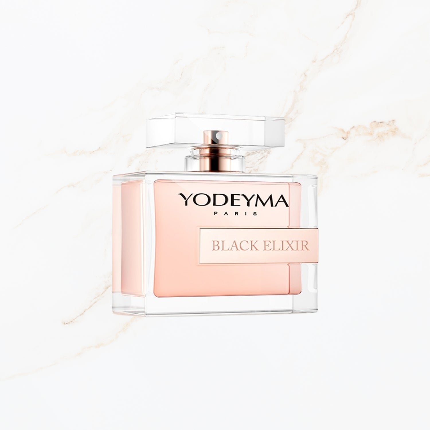 Seyso Yodeyma Black Elixir dames parfum roze flacon bloemige geur