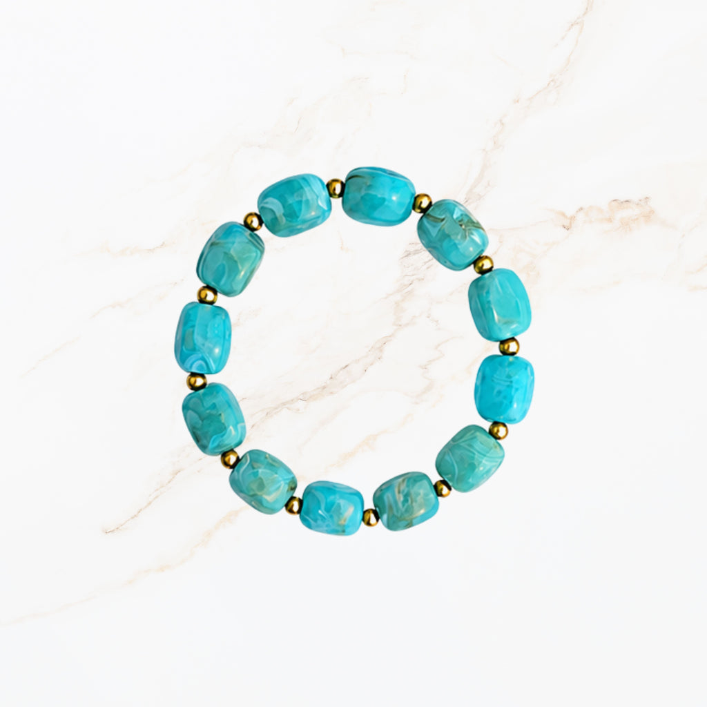 Blauwe kralen armband