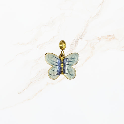 Seyso blauwe vlinder stainless steel bedeltje uit Design Your Own collectie