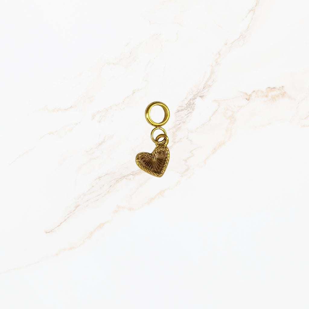 Seyso little brown heart stainless steel bedeltje uit Design Your Own collectie