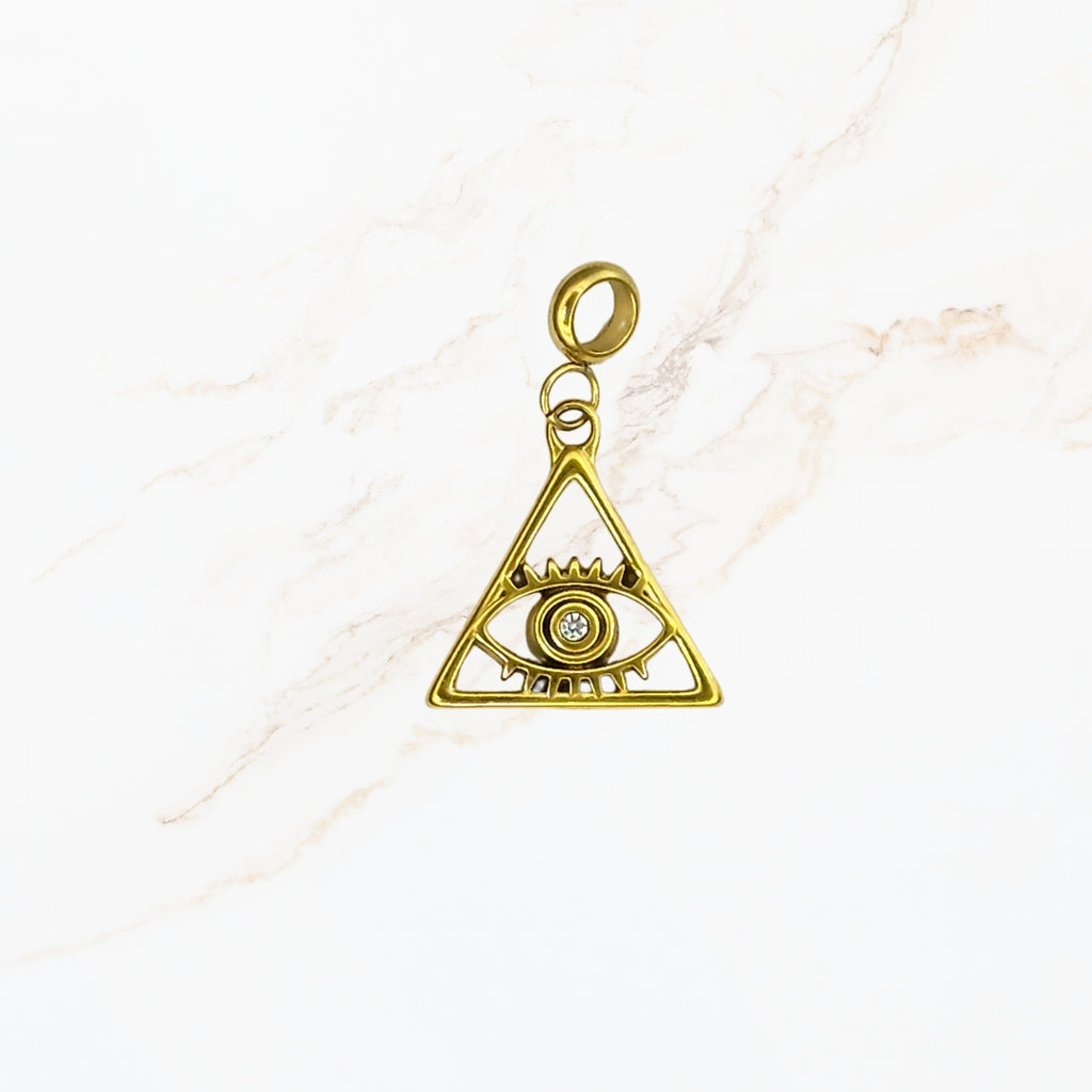 Seyso triangle oog stainless steel bedeltje uit Design Your Own collectie