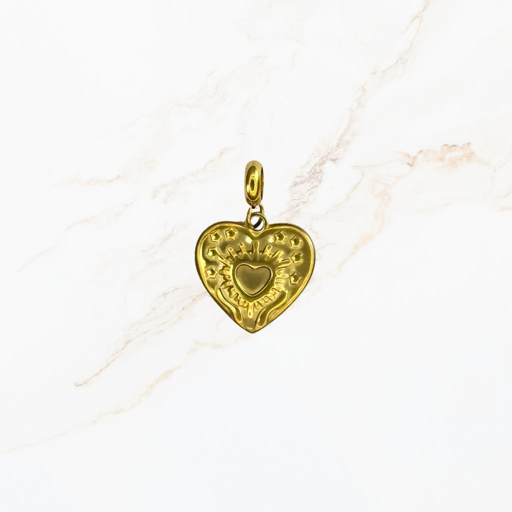 Seyso hart in een hart stainless steel bedeltje uit Design Your Own collectie