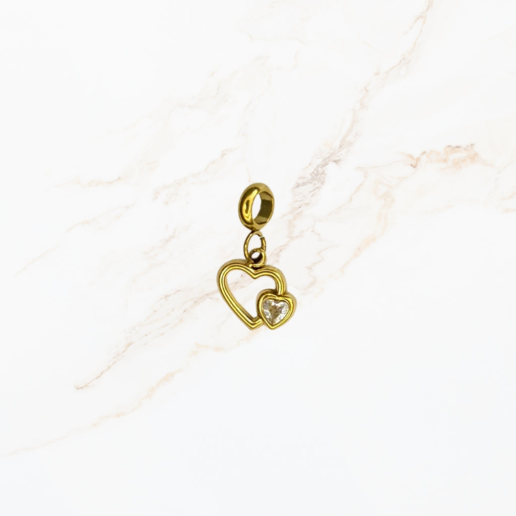 Seyso hart met hart stainless steel bedeltje uit Design Your Own collectie