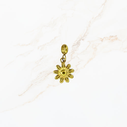 Seyso zonnige bloem stainless steel bedeltje uit Design Your Own collectie