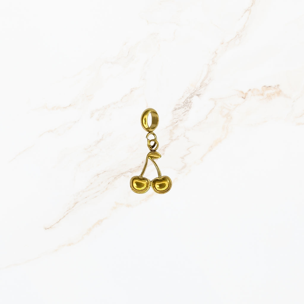 Seyso gouden kers stainless steel bedeltje uit Design Your Own collectie