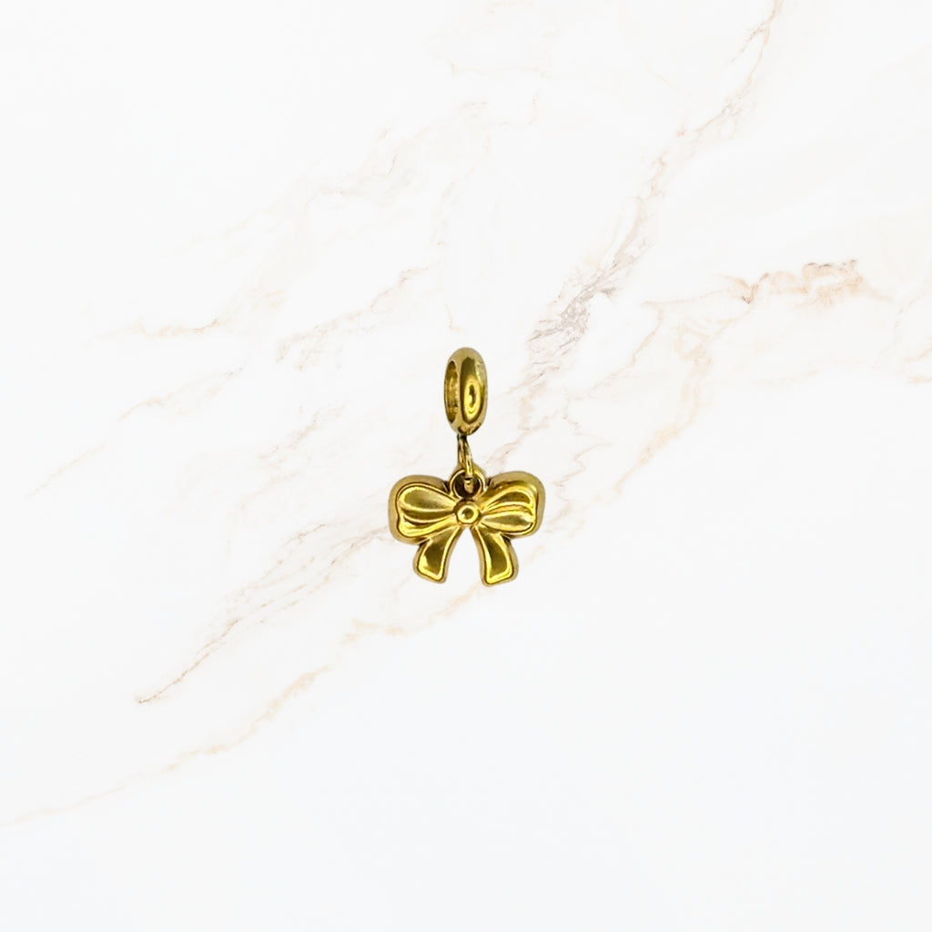 Seyso gouden strik stainless steel bedeltje uit Design Your Own collectie