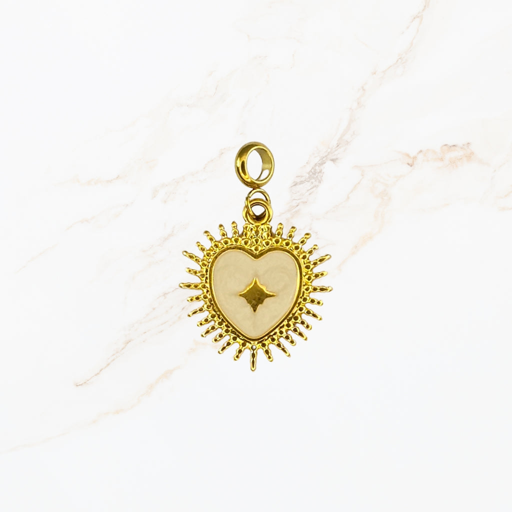 Seyso star heart stainless steel bedeltje uit Design Your Own collectie
