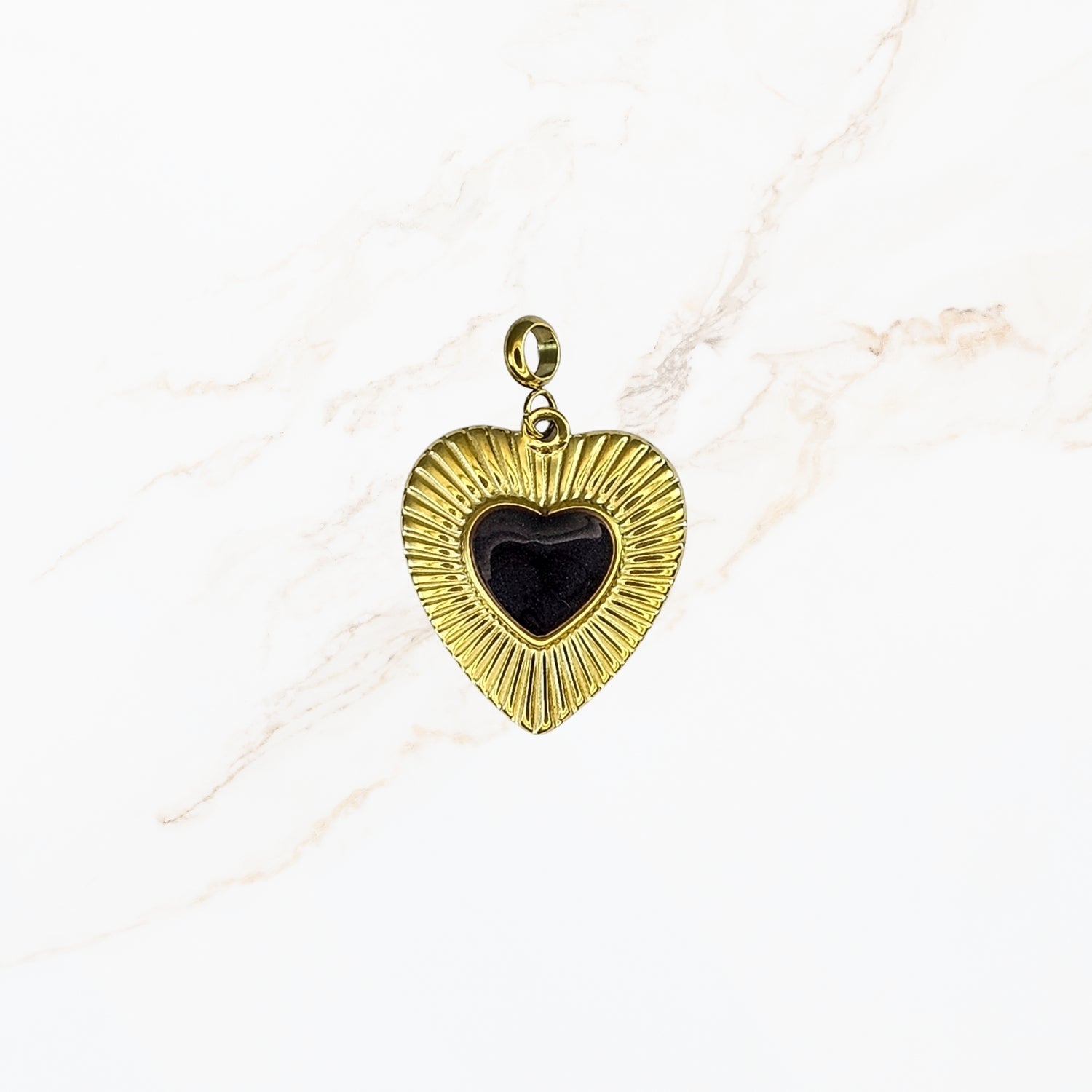 Gold-Schwarzes Herz – Liebesanhänger