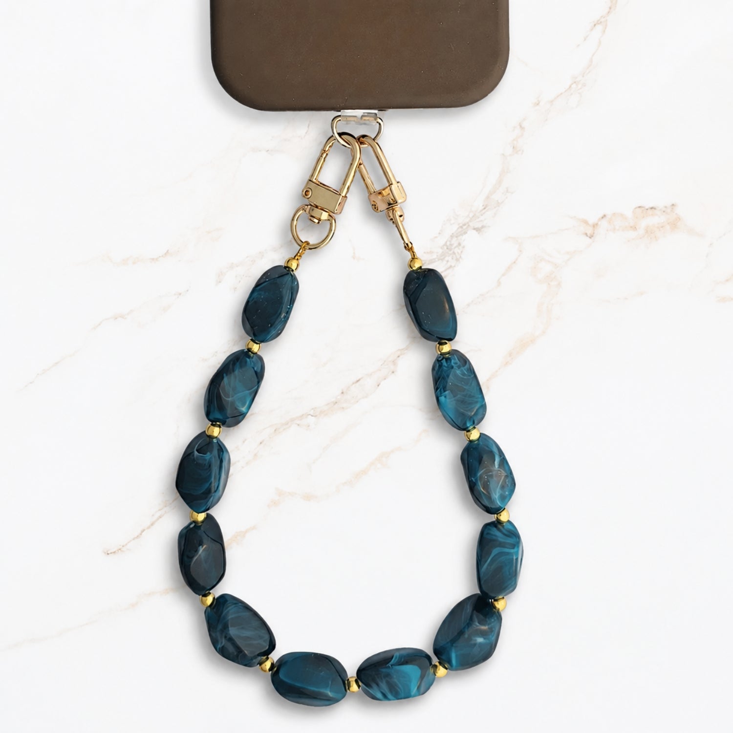 Chunky diepblauw telefoonkoord