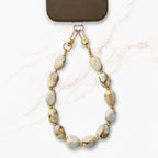 Chunky marmer creme telefoonkoord
