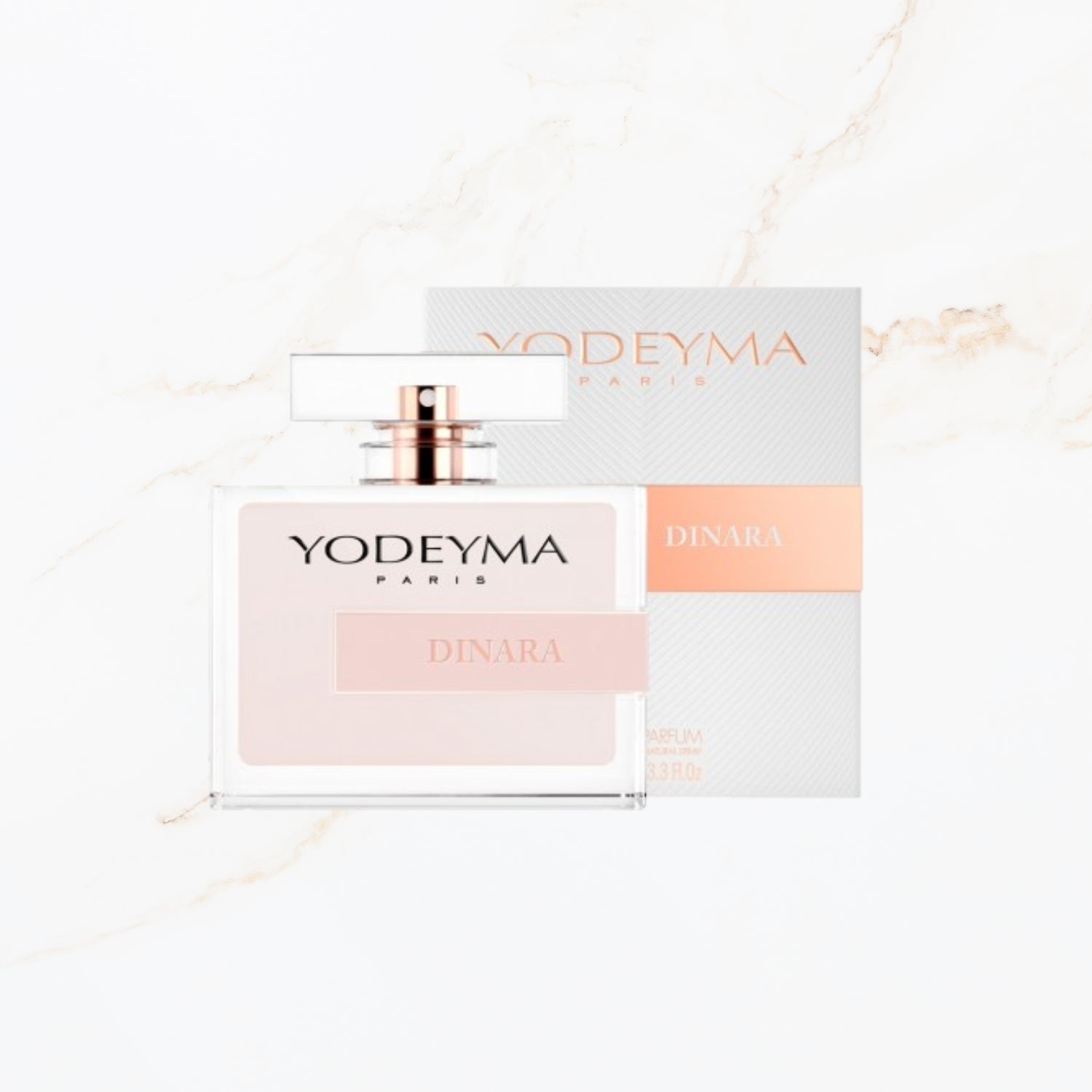 Seyso Yodeyma Dinara parfum dames luxe niche geur verkrijgbaar in 15 ml 50 ml en 100 ml elegante glazen flacon roze tint