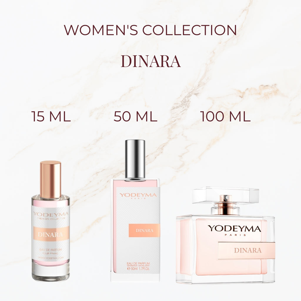 Seyso Yodeyma Dinara parfum dames luxe niche geur verkrijgbaar in 15 ml 50 ml en 100 ml elegante glazen flacon roze tint