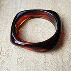 Seyso donkerbruine bangle statement armband voor dames met amberglans