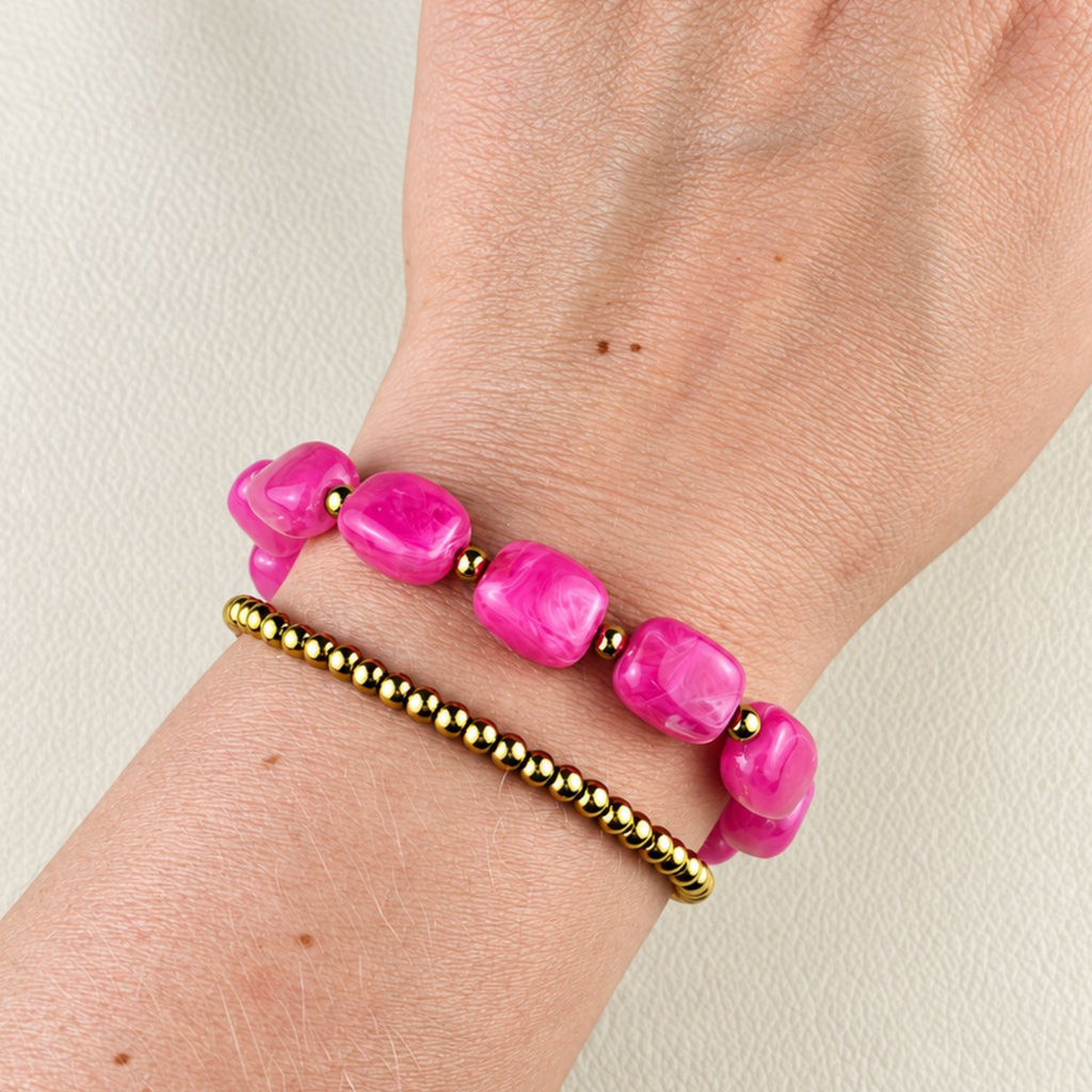 Roze kralen armband