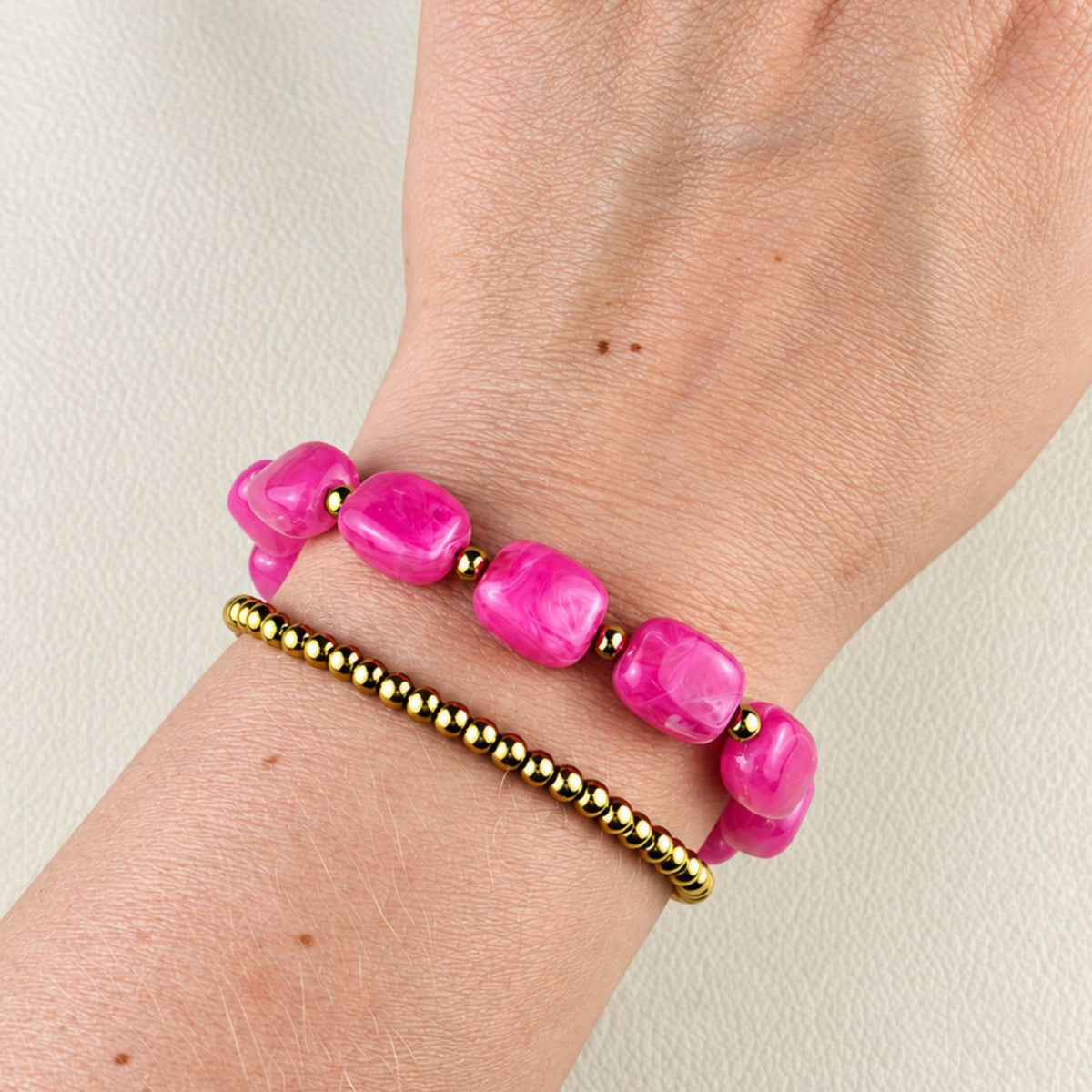 Roze kralen armband