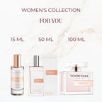 Seyso Yodeyma For You parfum dames zachte bloemige luxe geur verkrijgbaar in 15 ml 50 ml en 100 ml elegante glazen flacon roze tint