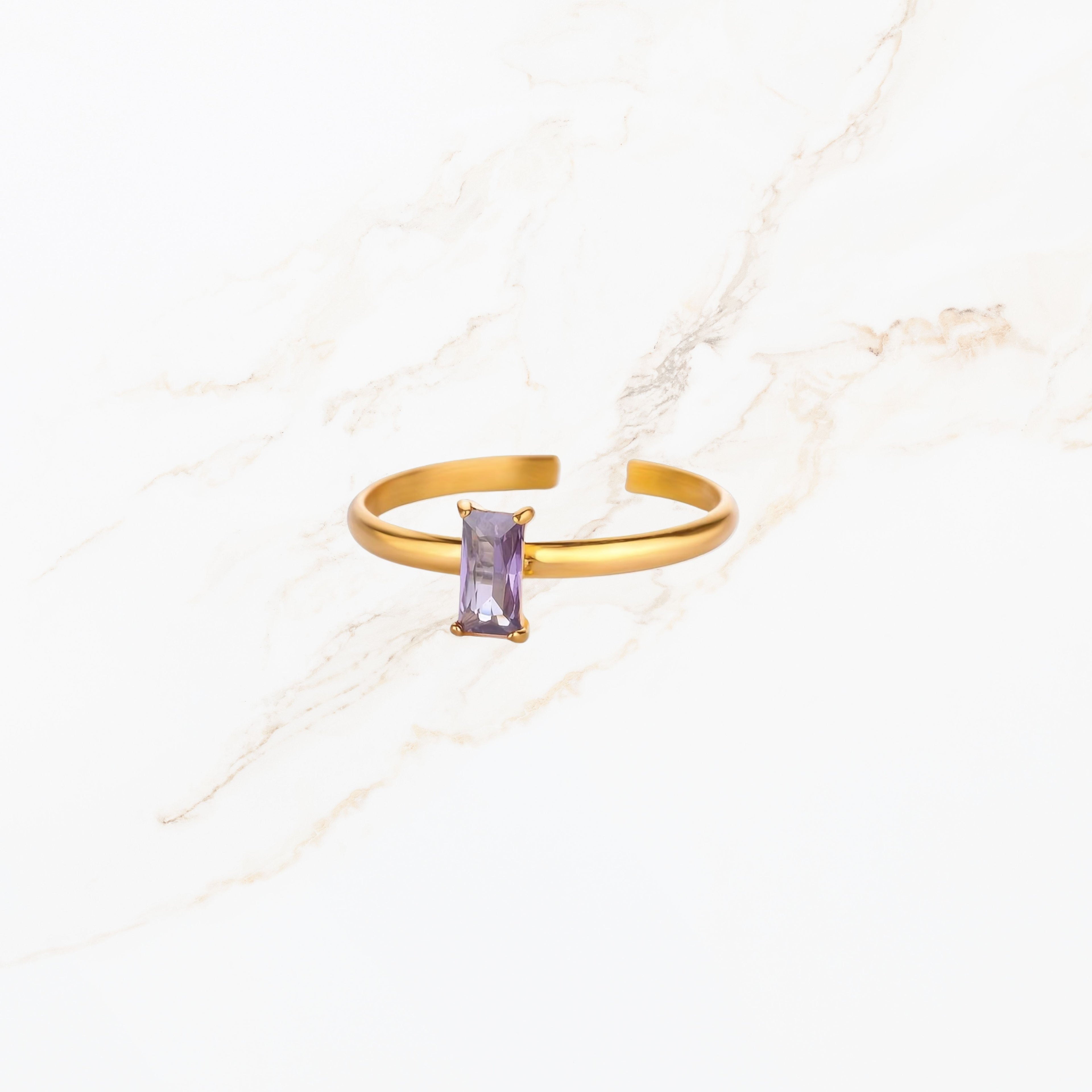 Persoonlijke ring met geboortesteen februari voor dames 
