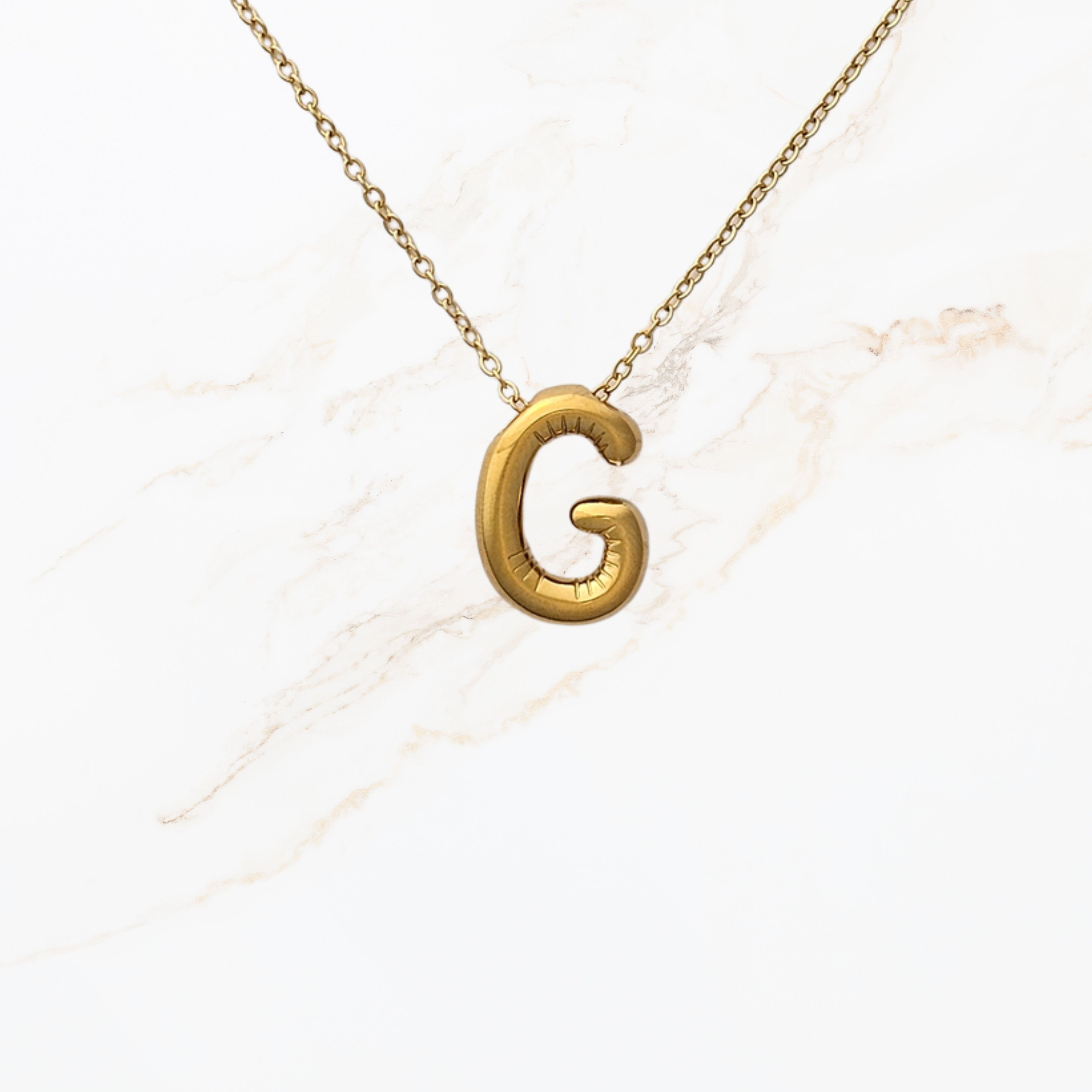 Goudkleurige Initialen ketting A-Z