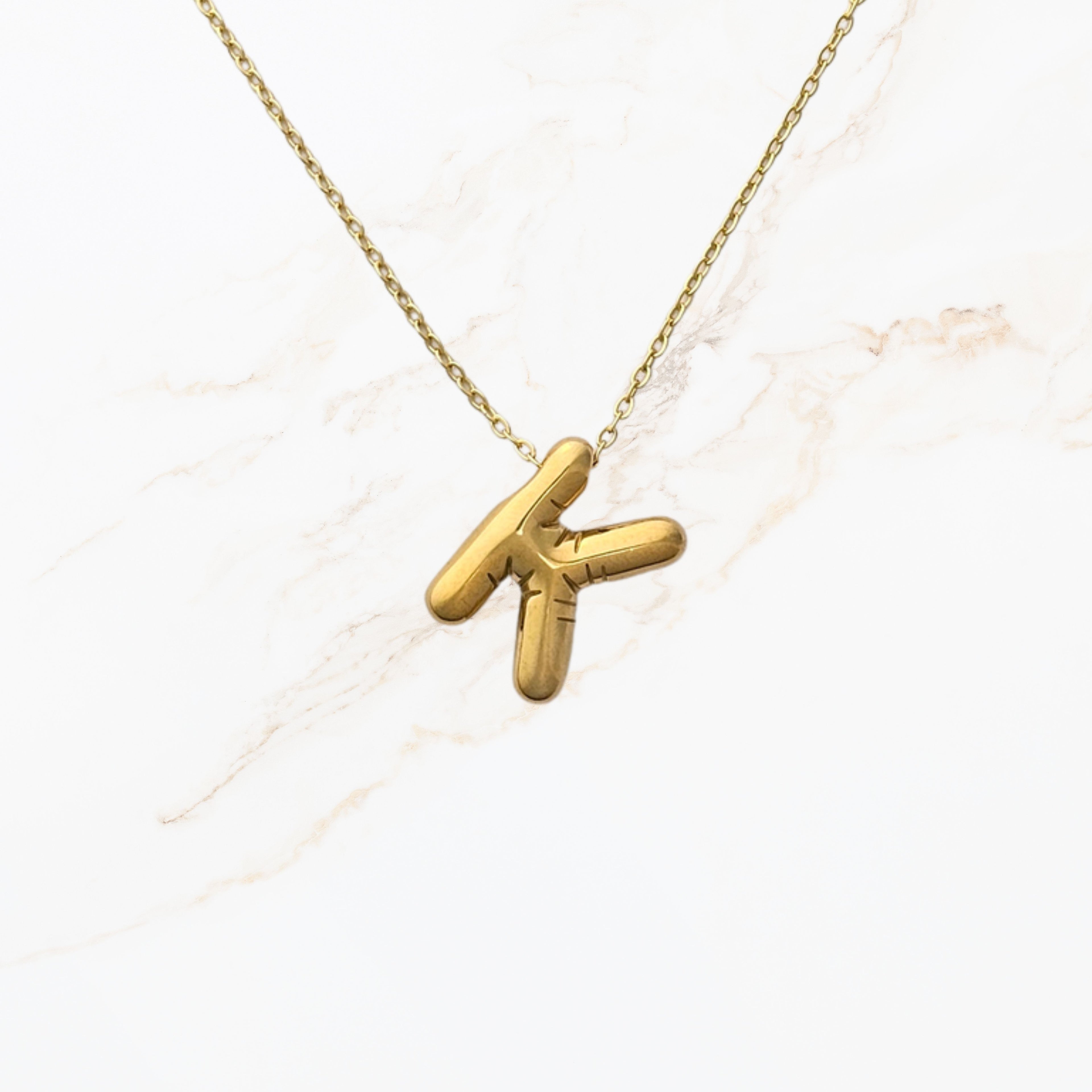 Goudkleurige Initialen ketting A-Z