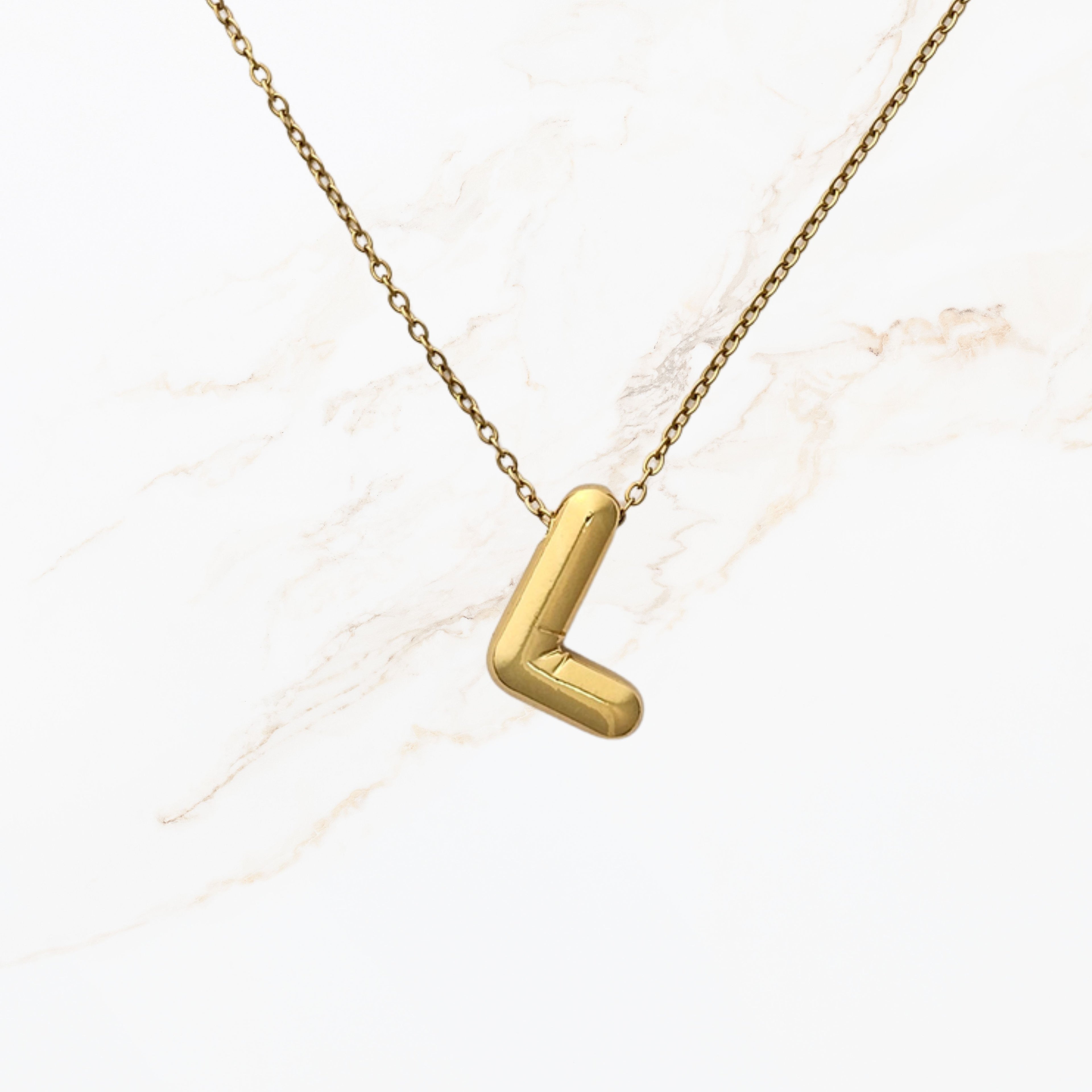 Goudkleurige Initialen ketting A-Z