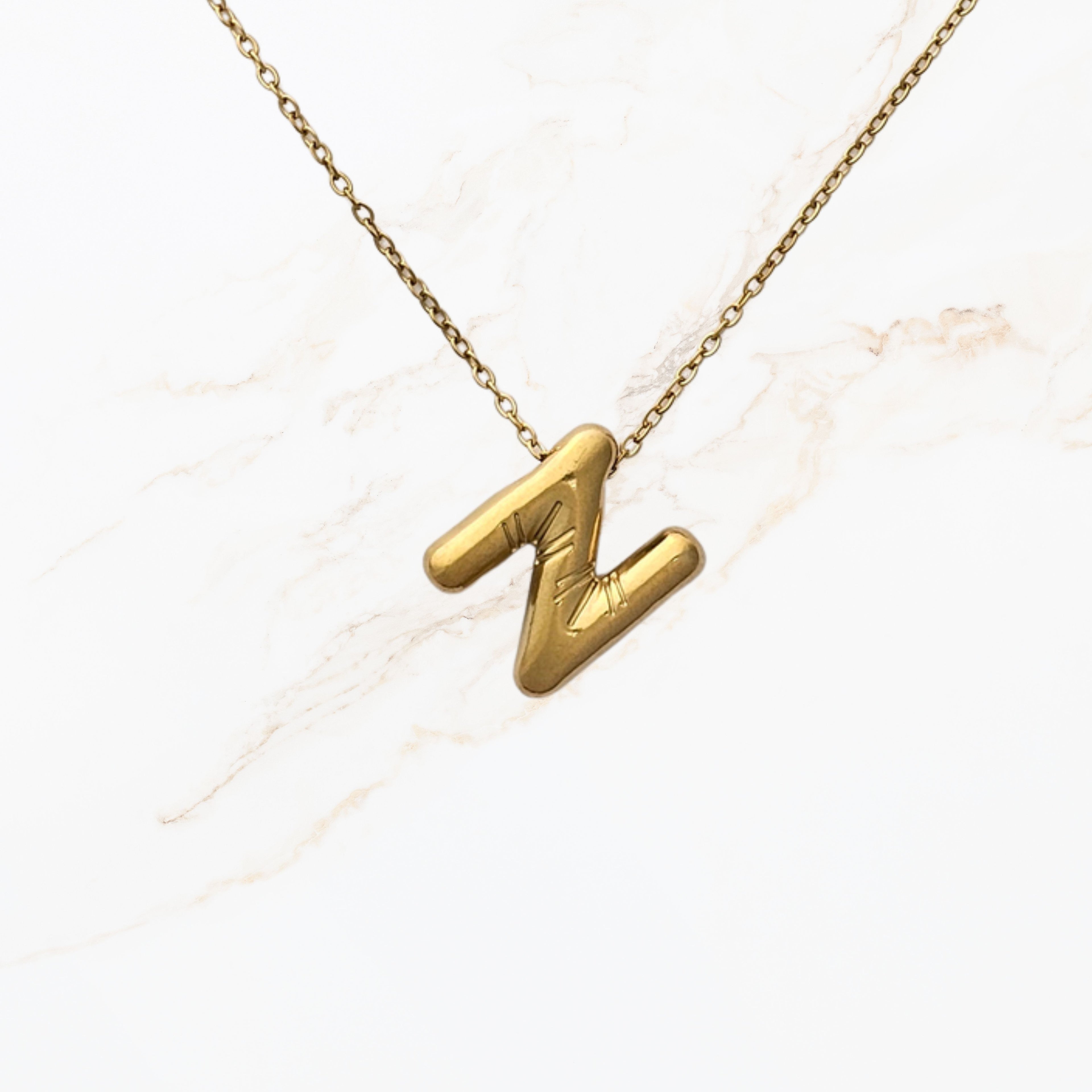 Goudkleurige Initialen ketting A-Z