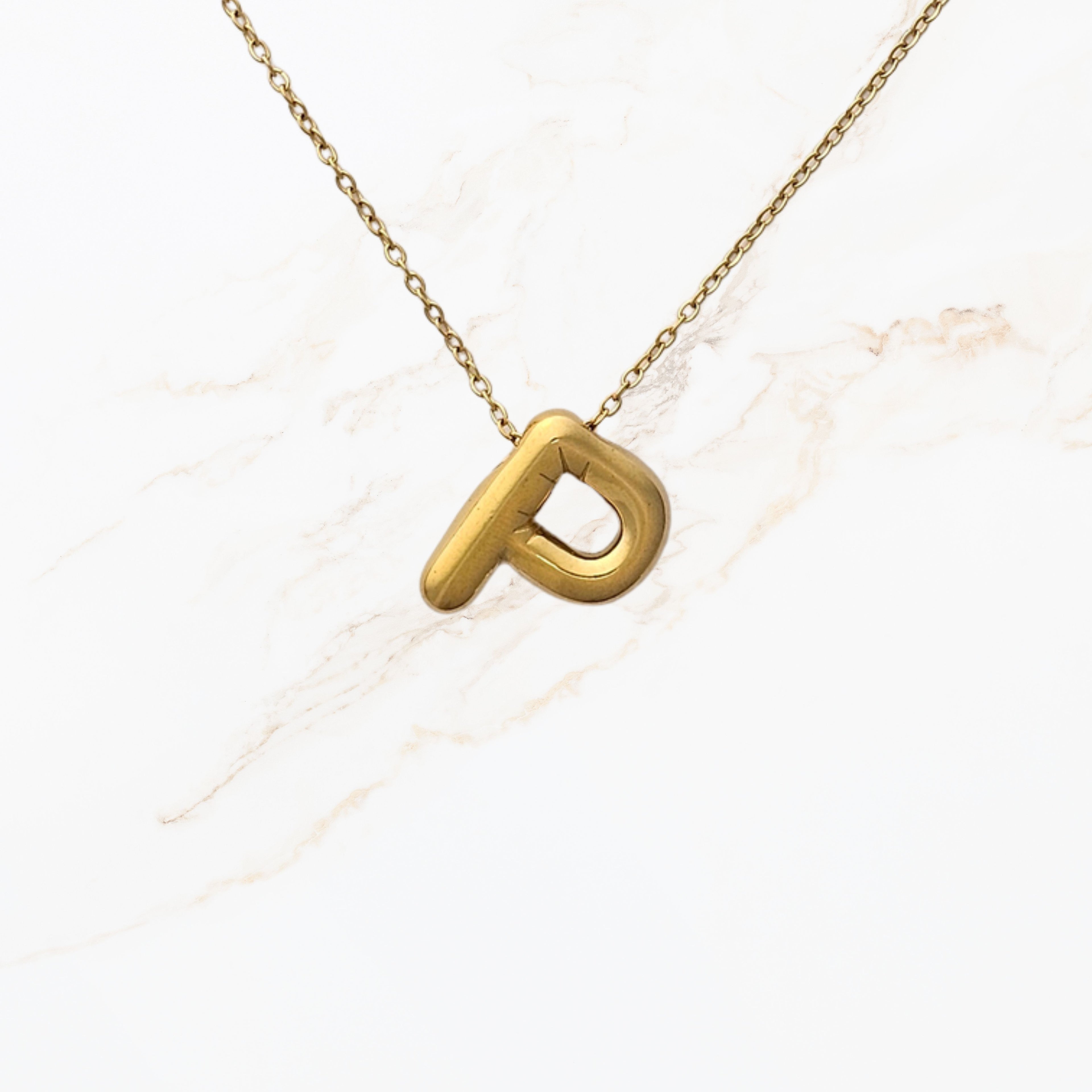 Goudkleurige Initialen ketting A-Z