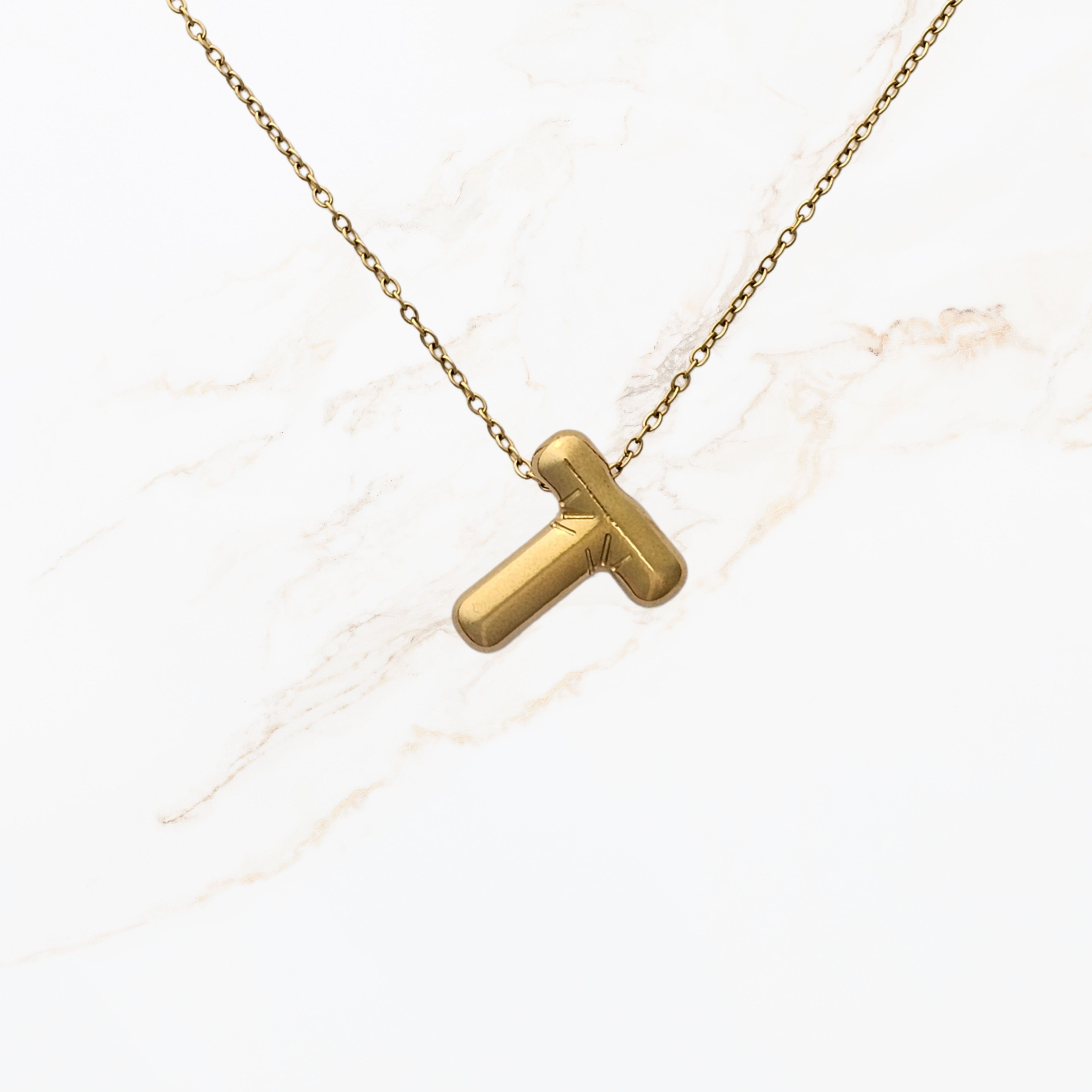 Goudkleurige Initialen ketting A-Z