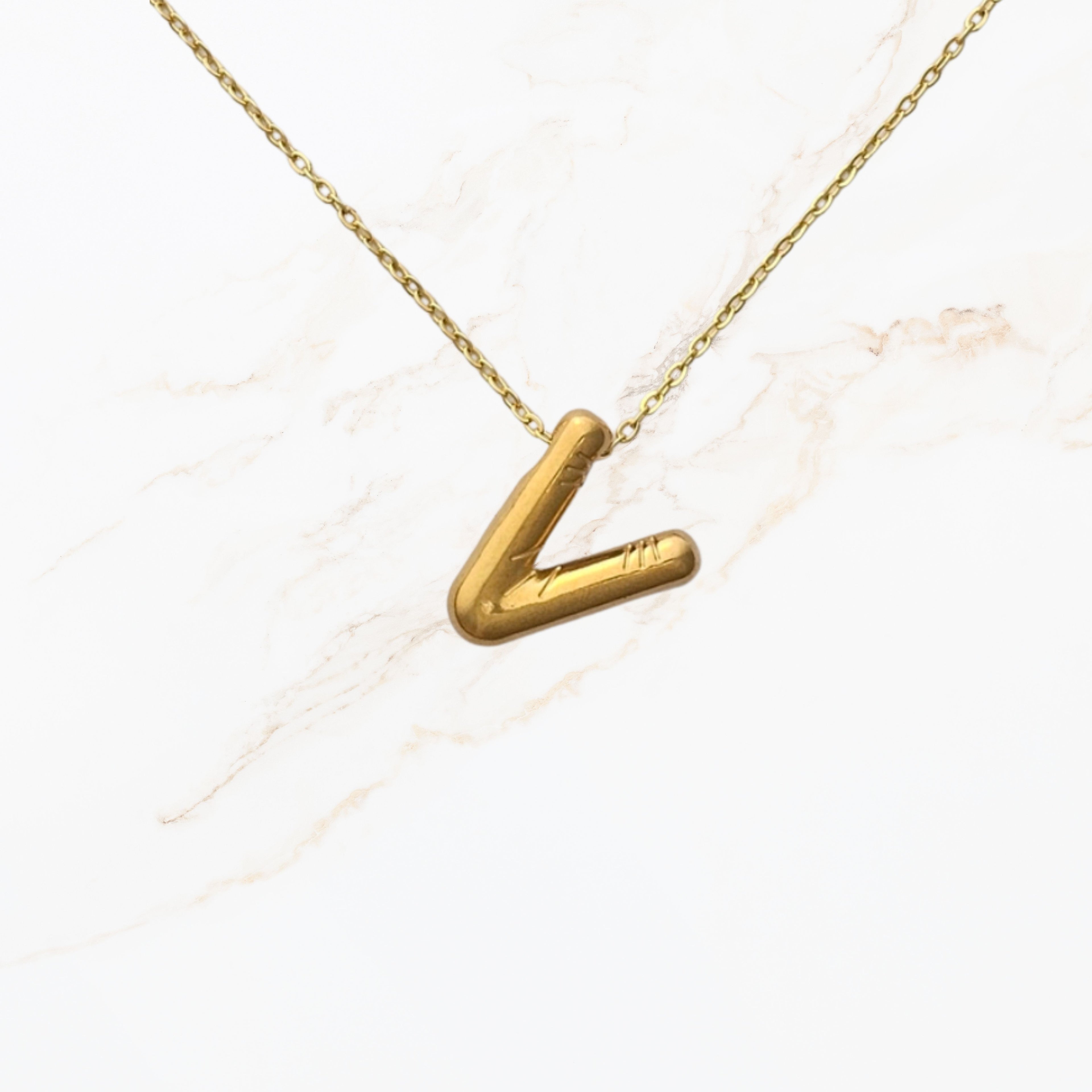 Goudkleurige Initialen ketting A-Z
