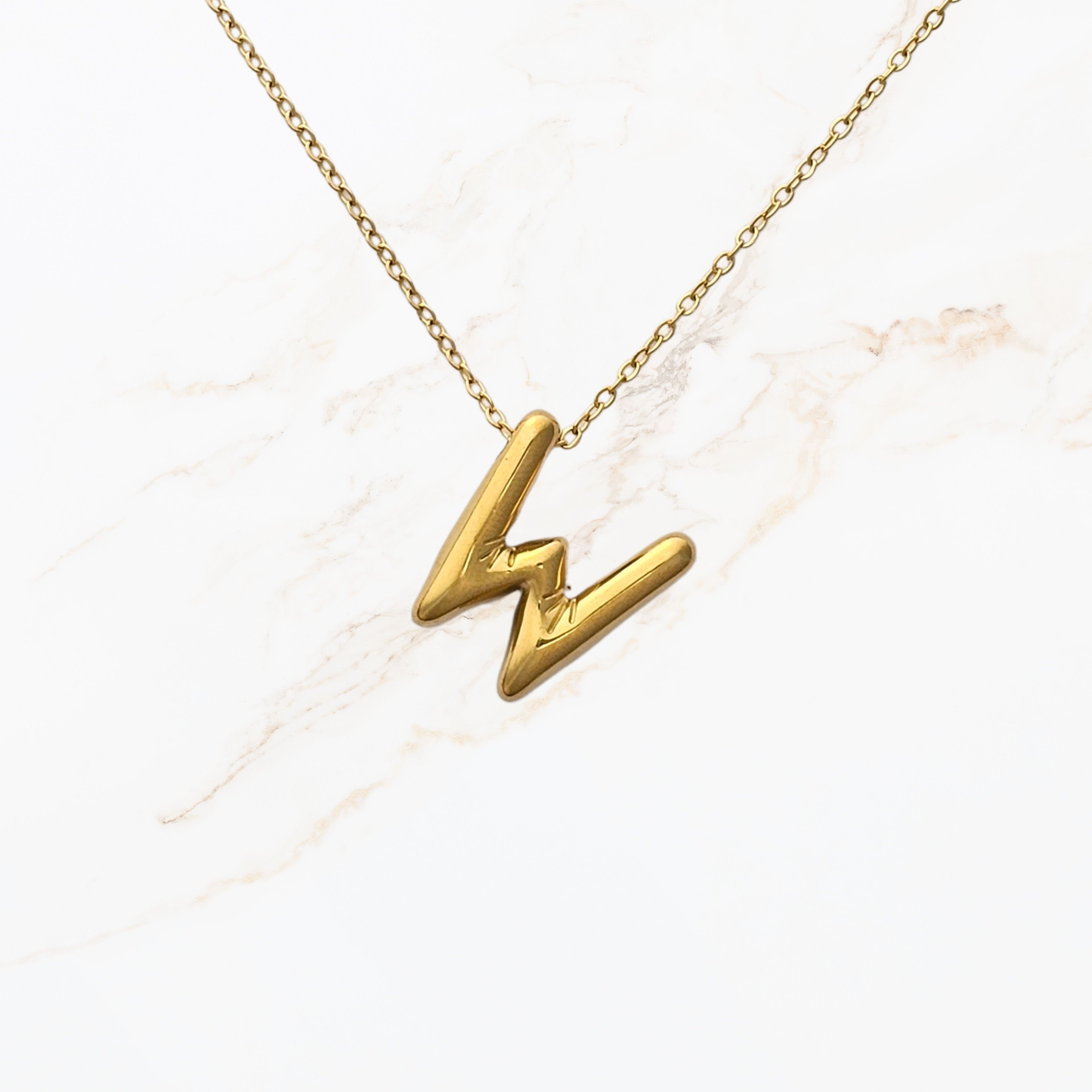 Goudkleurige Initialen ketting A-Z