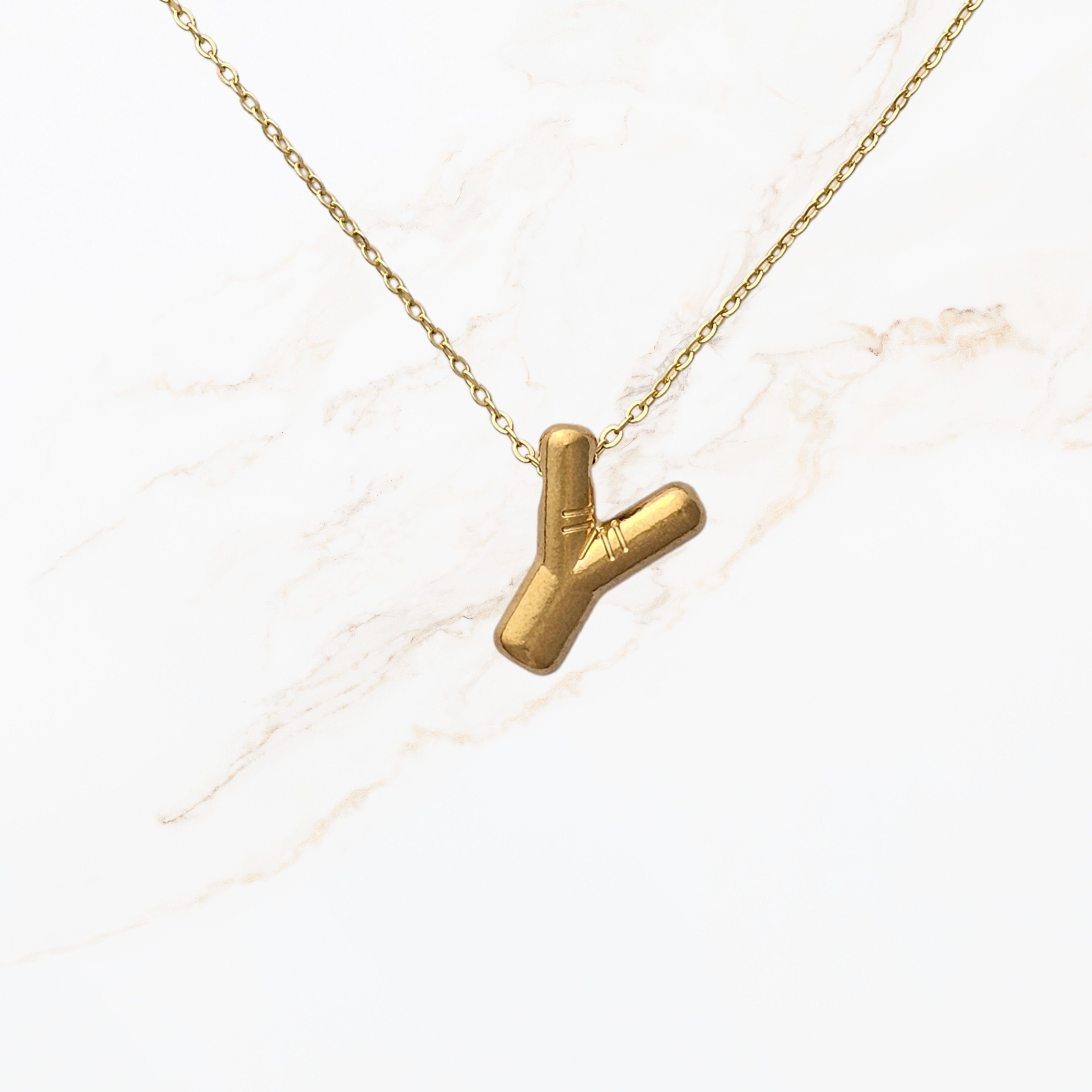 Goudkleurige Initialen ketting A-Z