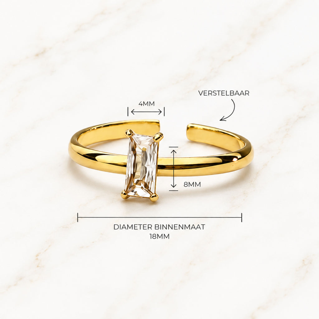 Seyso goudkleurige ring met persoonlijke geboortesteen