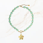 Groene kralen ketting met goudkleurige bedel (kopie)