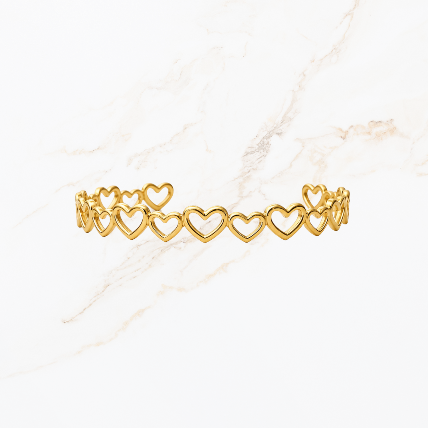 Hartjes bangle goudkleurig