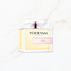 Seyso Yodeyma Iris parfum dames luxe zachte poederige geur met verpakking verkrijgbaar in 15 ml 50 ml en 100 ml elegante glazen flacon