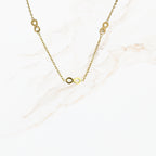 Goudkleurige stainless steel schakelketting van 45 cm plus 5 cm met meerdere infinity symbolen