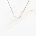 Zilverkleurige stainless steel schakelketting van 45 cm plus 5 cm met geborstelde hart hanger