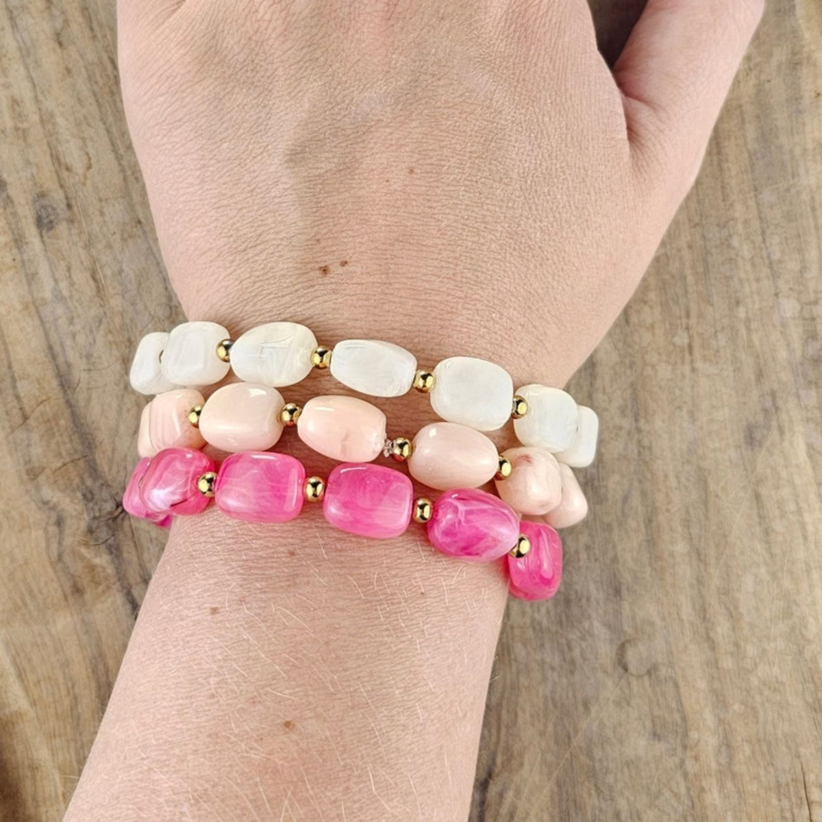 Witte kralen armband