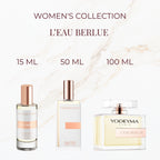 Seyso Yodeyma Leau Berlue parfum dames frisse en elegante luxe geur verkrijgbaar in 15 ml 50 ml en 100 ml stijlvolle glazen flacon lichtgele tint