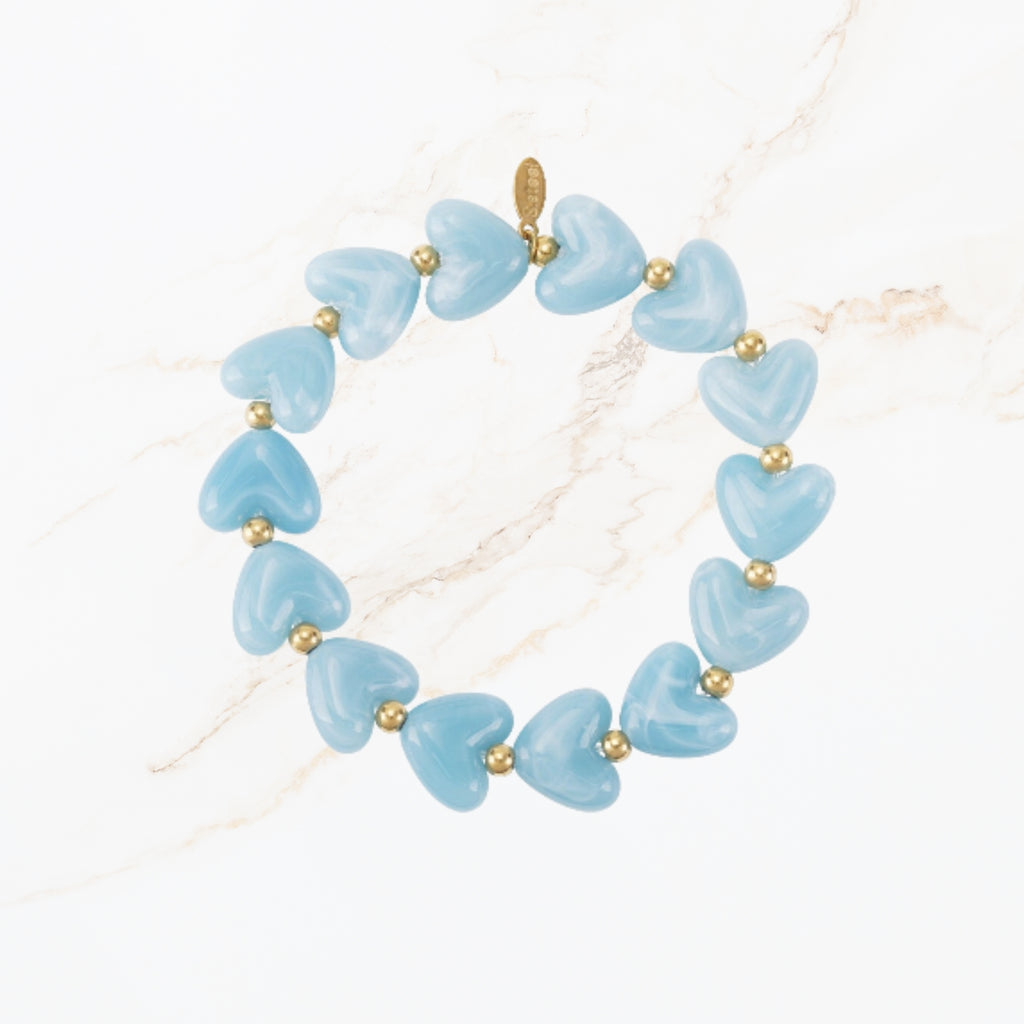 Elastische hartjes armband