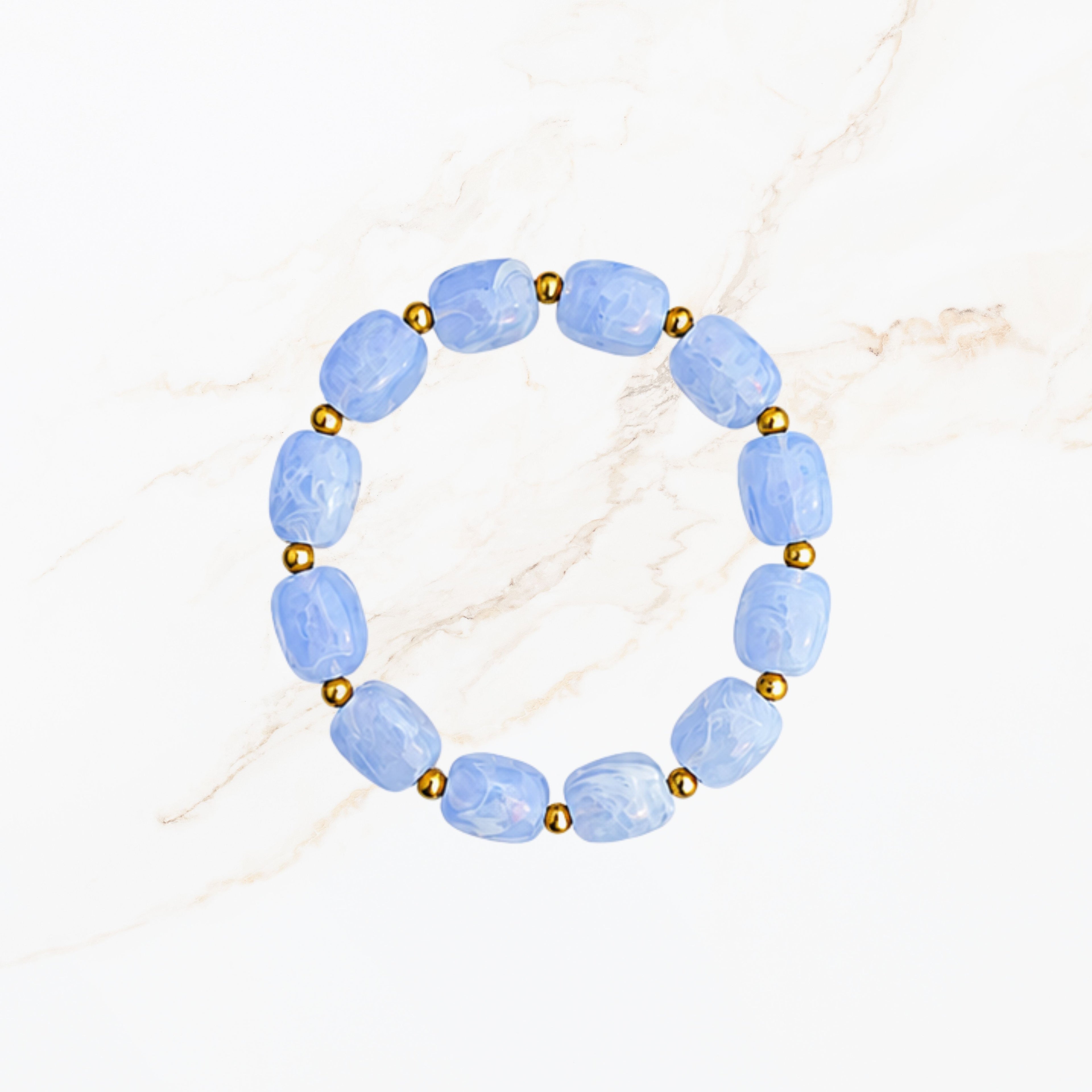 Licht blauw kralen armband